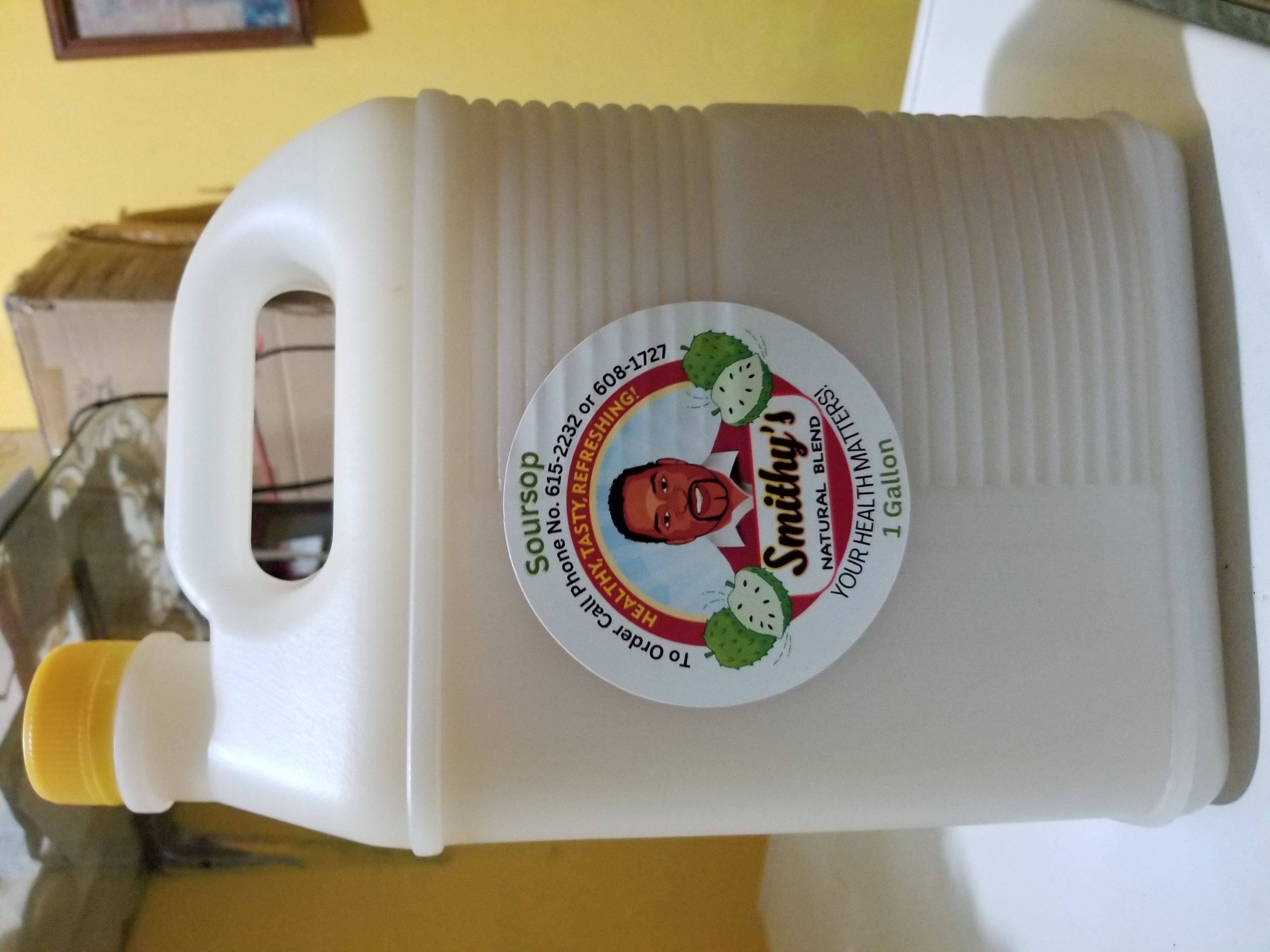 Smithy's Natural Blend soursop juice in one gallon size