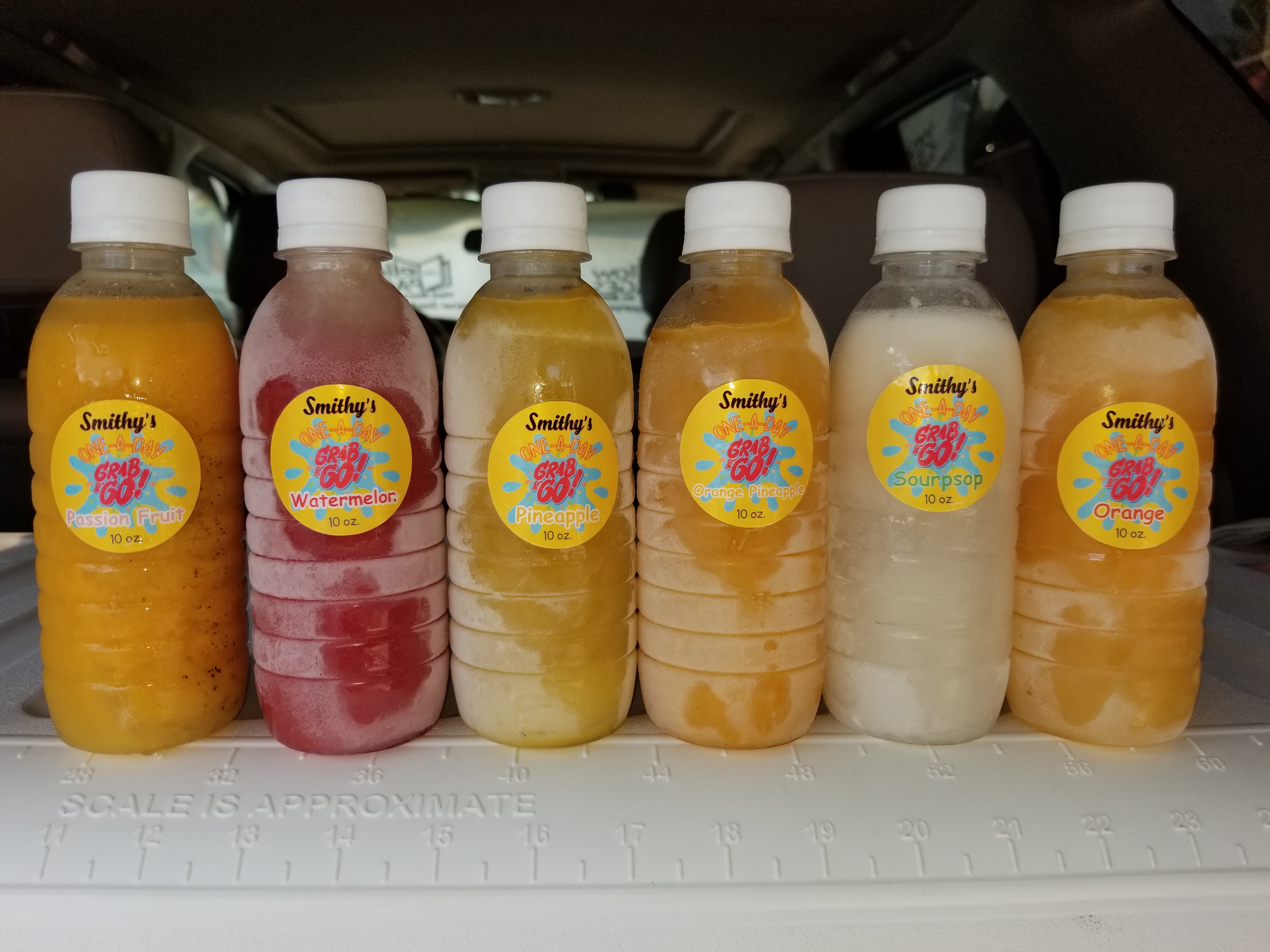 Assorted Smithy's Natural Blend bottled juices